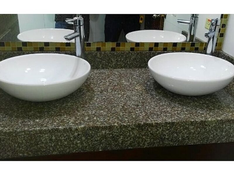 Mesón Baño Mármol Negro Gris Perú