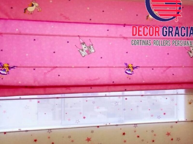 Cortina enrollable rosado diseño Callao