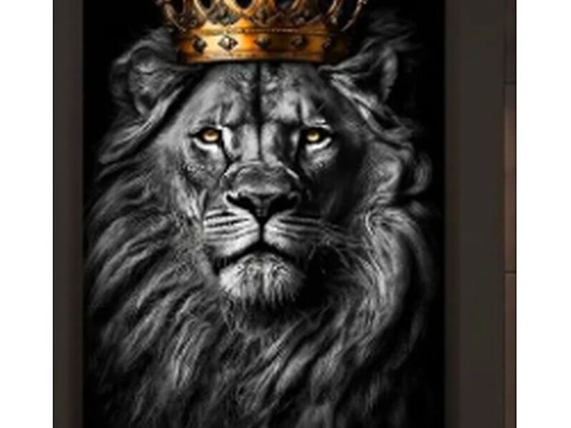 Cuadro Rey león negro  Perú