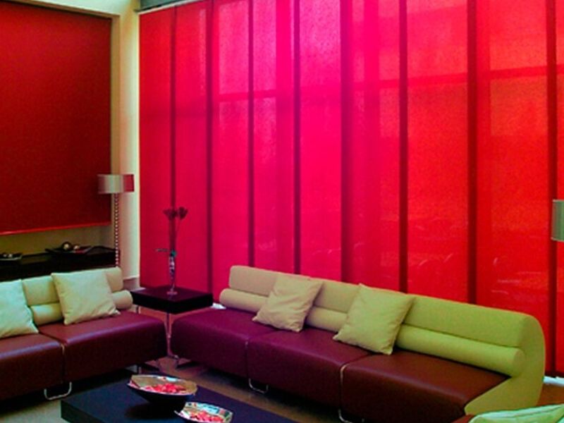 Cortina panel japones rojo Lima 