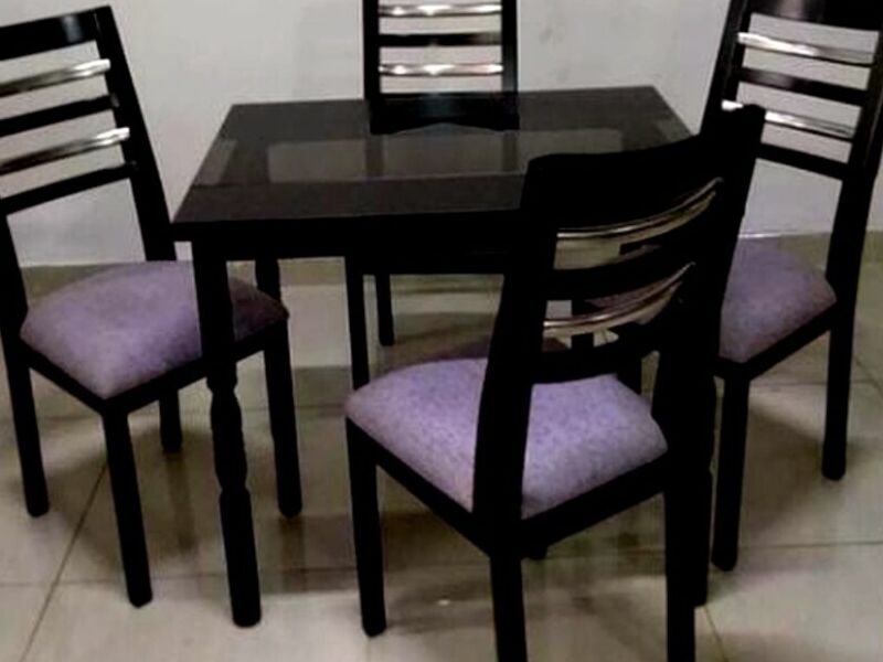 Juego mesa comedor madera oscura Perú