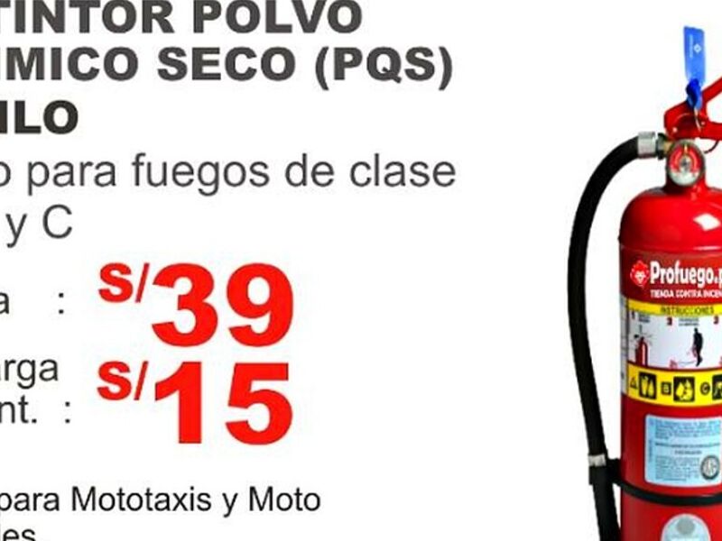 Extintores POLVO QUIMICO SECO (PQS) 01K Perú