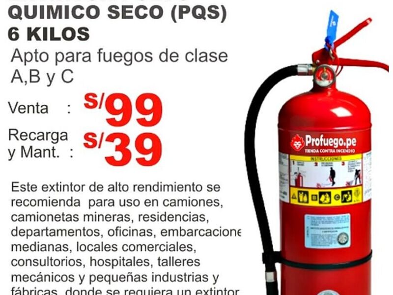 Extintores POLVO QUIMICO SECO (PQS) 06K Perú
