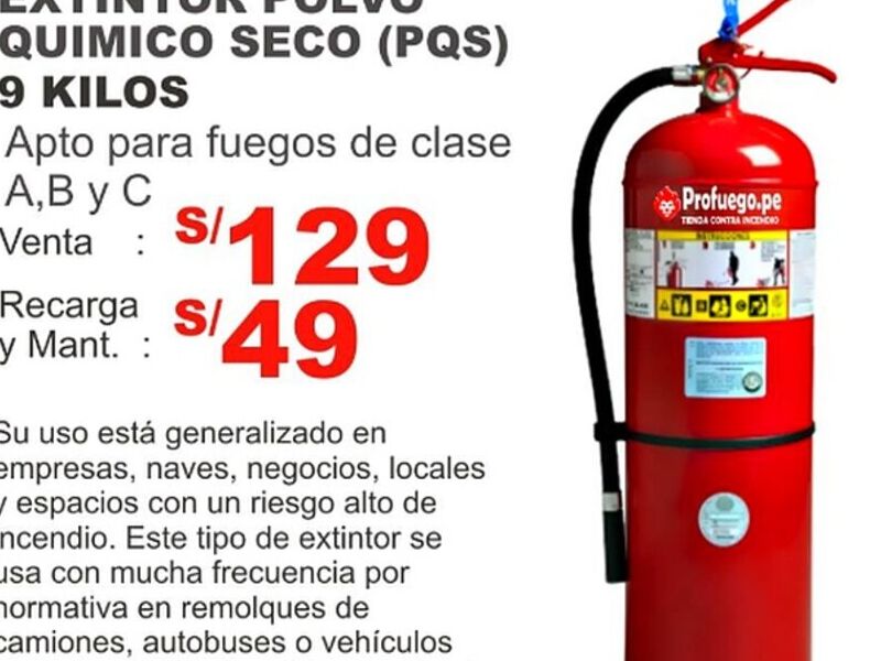 Extintores POLVO QUIMICO SECO (PQS) 09K Perú