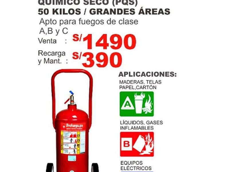 Extintores POLVO QUIMICO SECO (PQS) 50K Perú