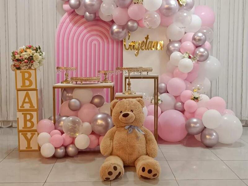 Decoración Baby Shower Oso Rosa Perú