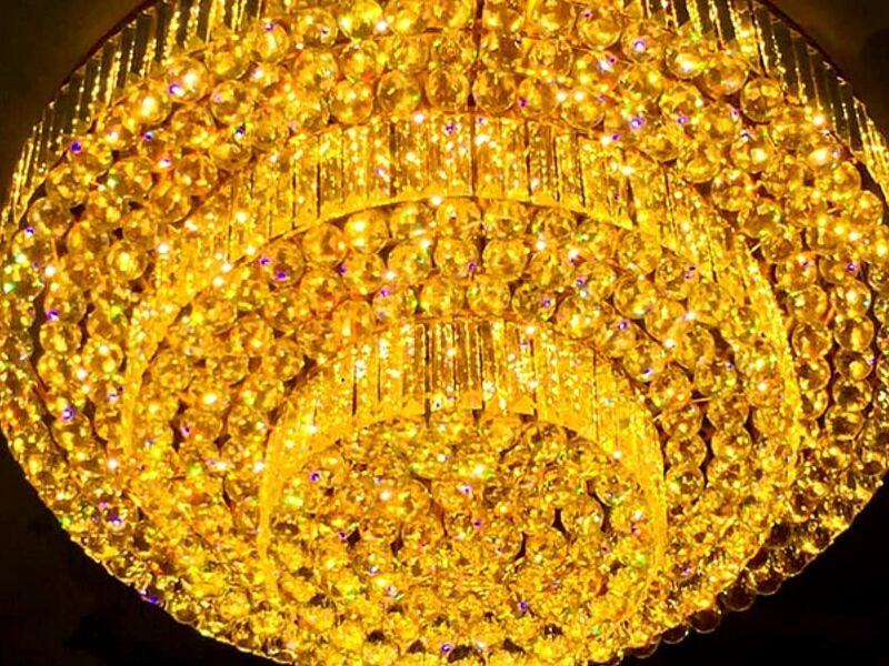 Candelabro cristal dorado Peru