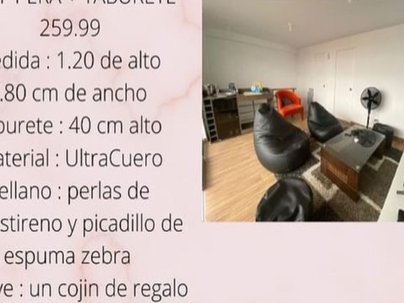 Puff pera de ultracuero Perú
