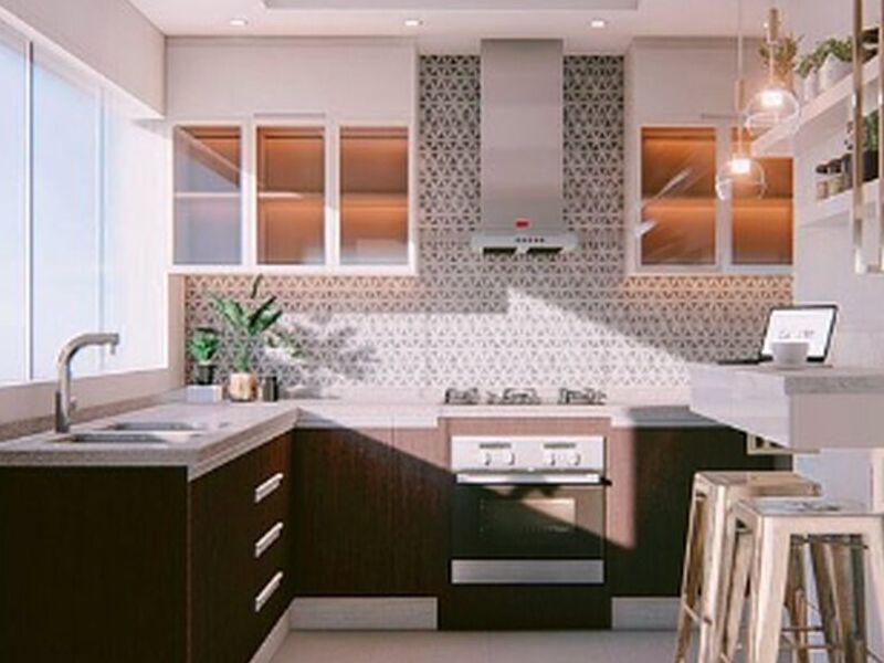 Mueble de cocina café