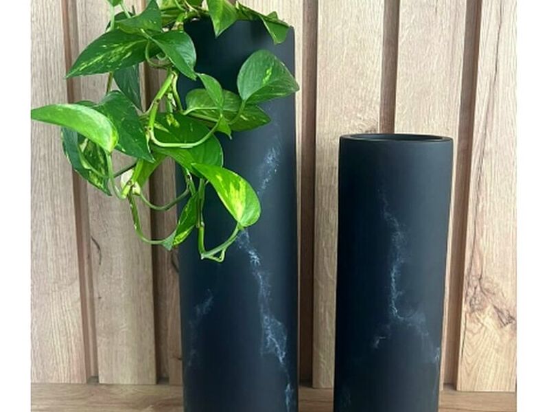 FLORERO TUBULAR MARBLE BLACK Perú