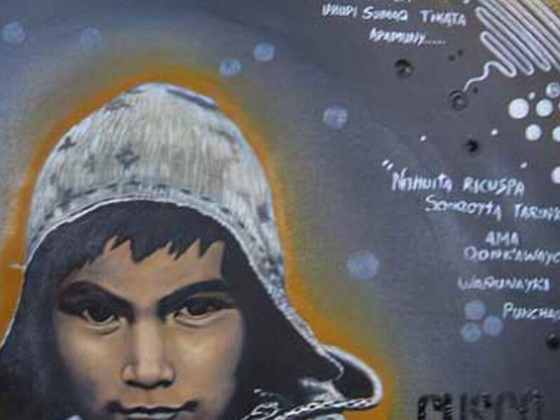 PINTURA OLEO VEO A TUS OJOS CUSCO