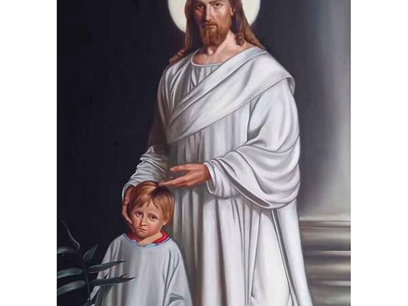 PINTURA OLEO CRISTO NIÑO CUSCO