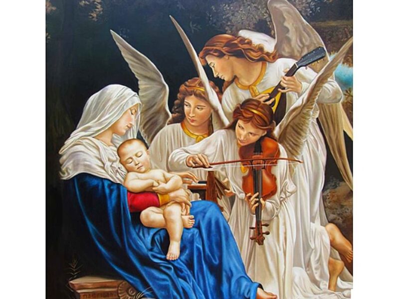 PINTURA OLEO CANTO ANGELES CUSCO