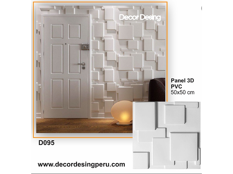 Panel3D PVC Cuadros Blanco Lima