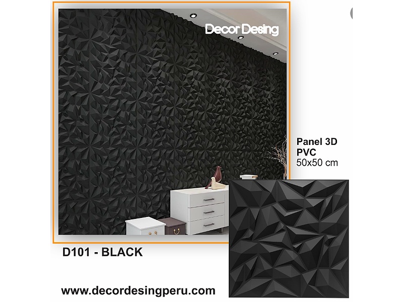 Panel Formas 3D Negro Lima