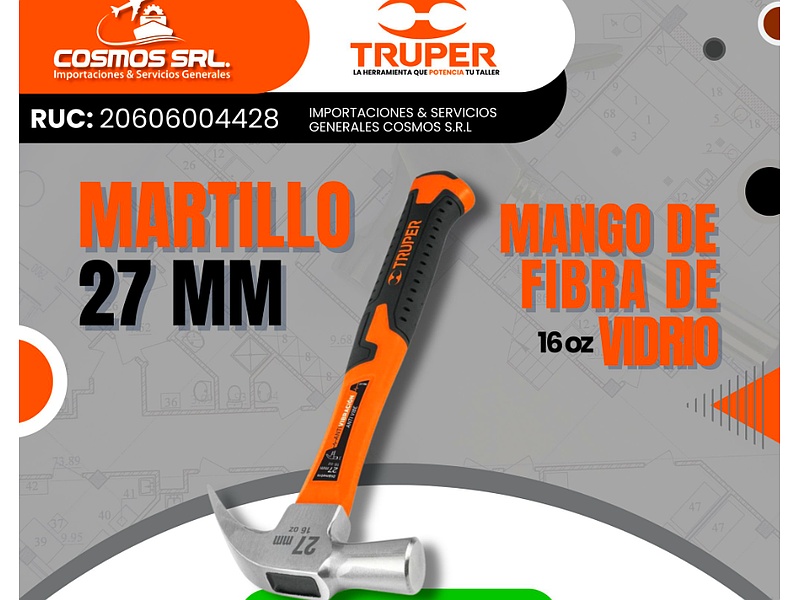 Martillo 16 oz fibra de vidrio Perú