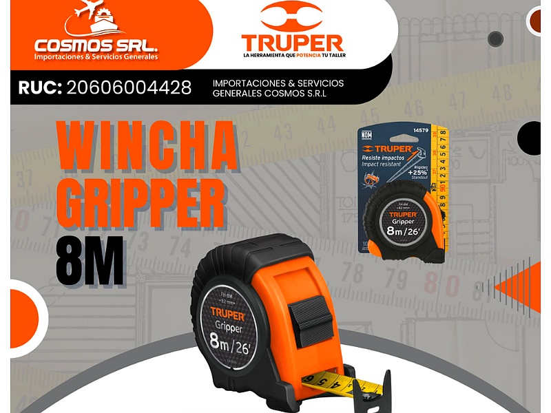 Wincha Gripper 8 m Perú