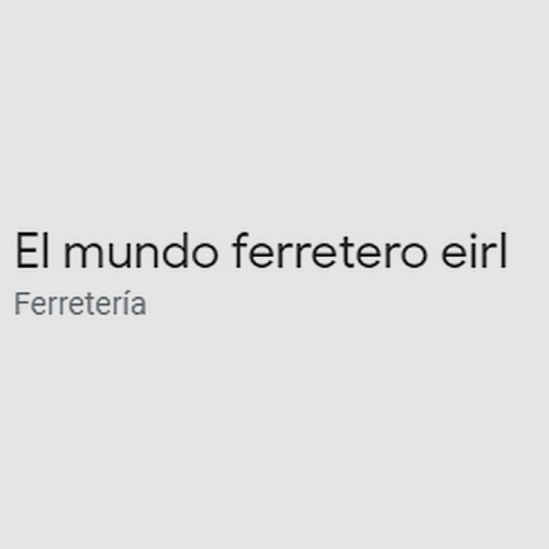 El mundo ferretero EIRL