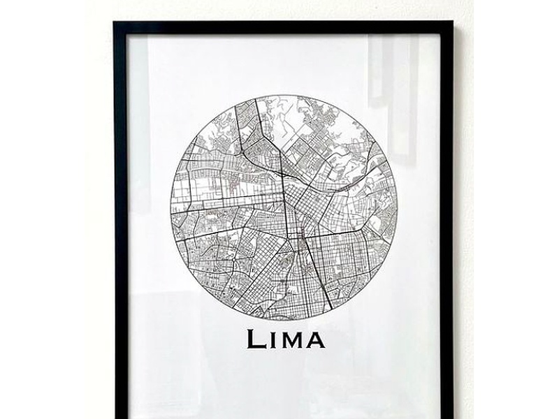 Cuadro decorativo Mapa de Lima Perú
