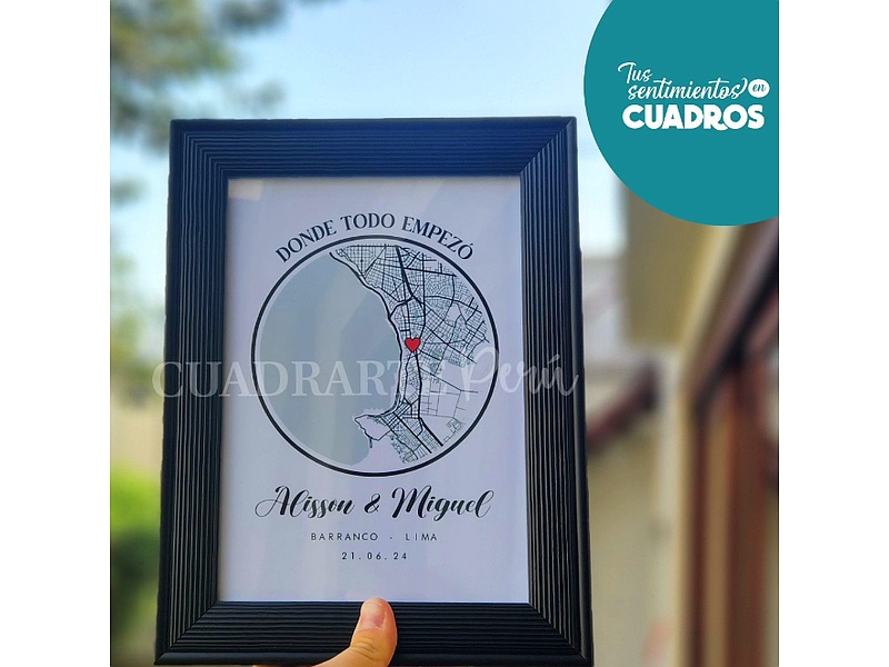 Moldura cuadro negro Perú