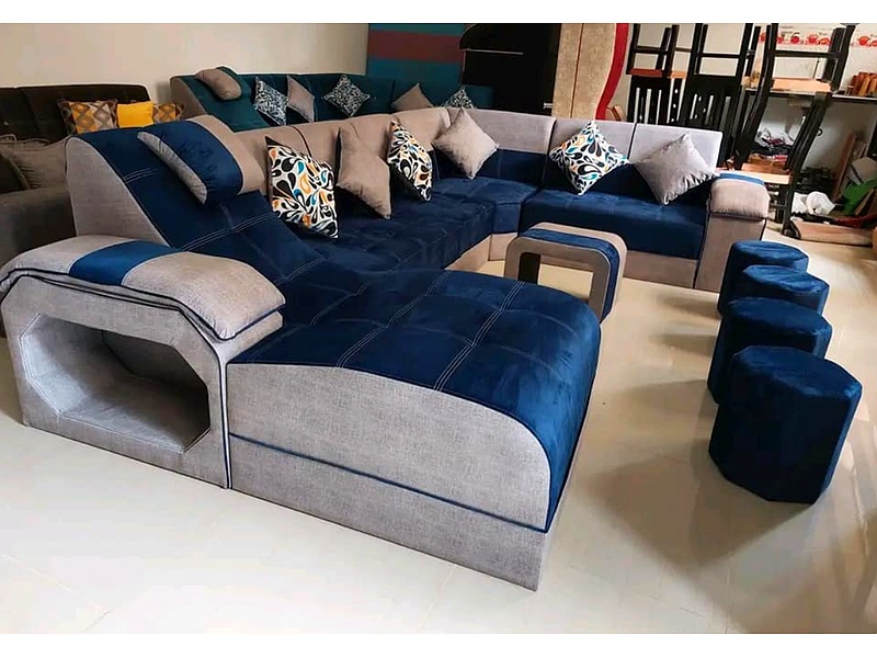 Butaca azul marino con gris Peru