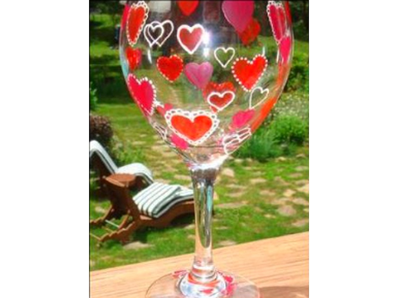 Copa Pintado Mano Corazones Perú