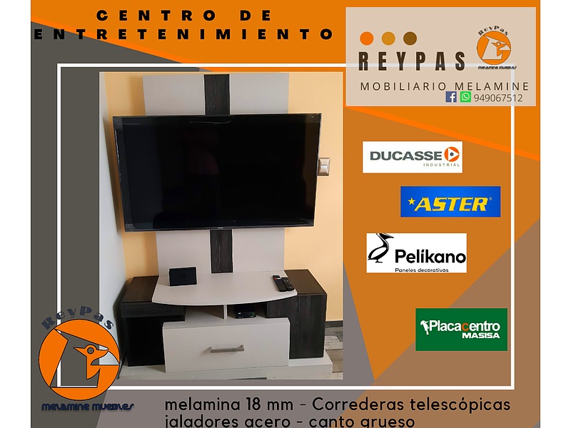 Rack de tv negro con blanco Peru