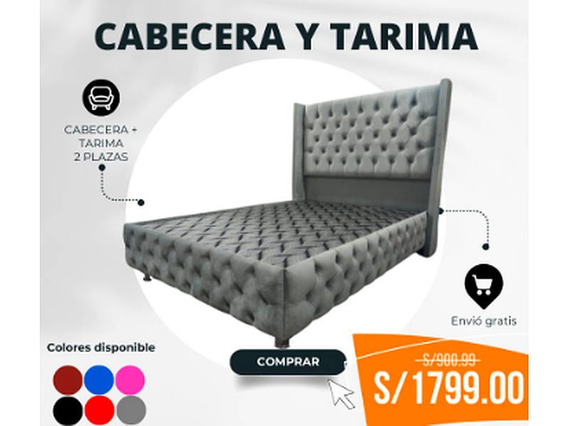 Cama Moderna 2 Plazas