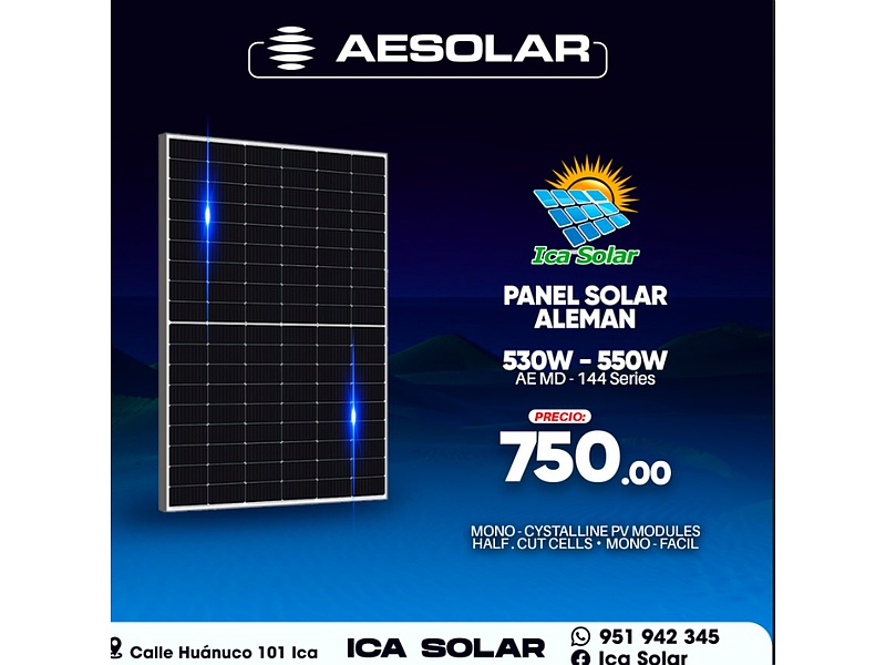 Panel Solar Alemán 530W-Perú