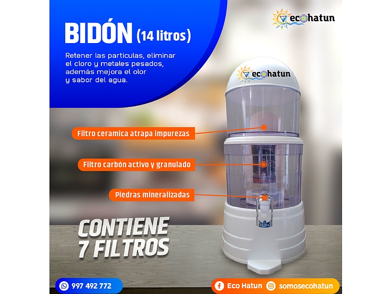  Bidón Purificador de 14 Litros-Perú