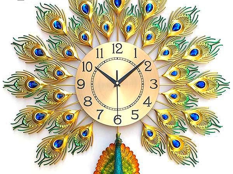 Reloj De Pared Dorado Perú