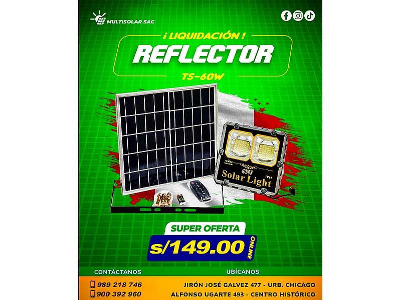 REFLECTOR SOLAR DE 60W-PERÚ