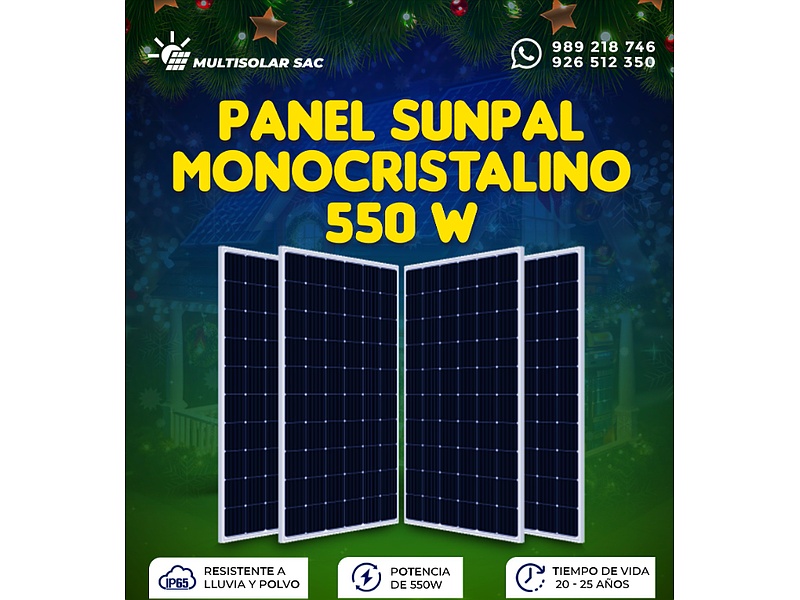 PANEL SOLAR MONOCRISTALINO 550W-Perú