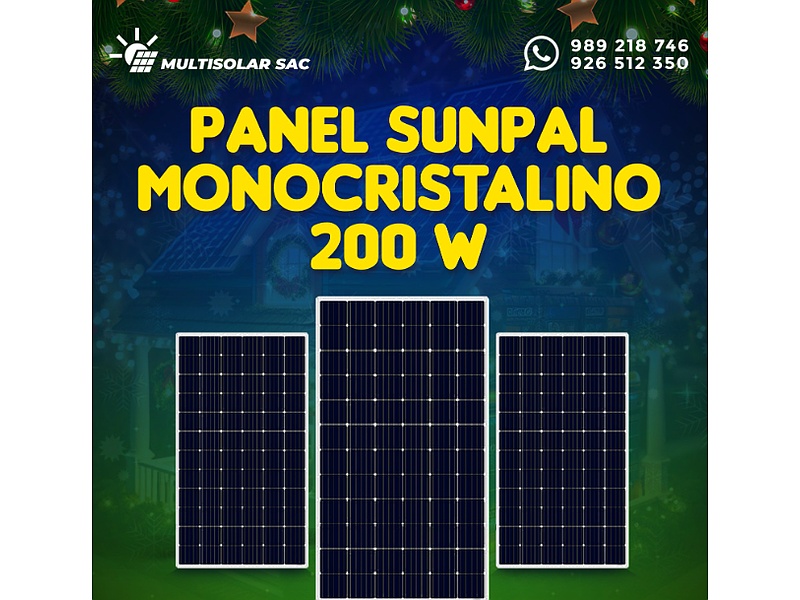PANEL SOLAR MONOCRISTALINO 200W-Perú