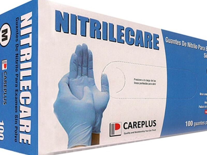 Guantes de nitrilo celeste Perú