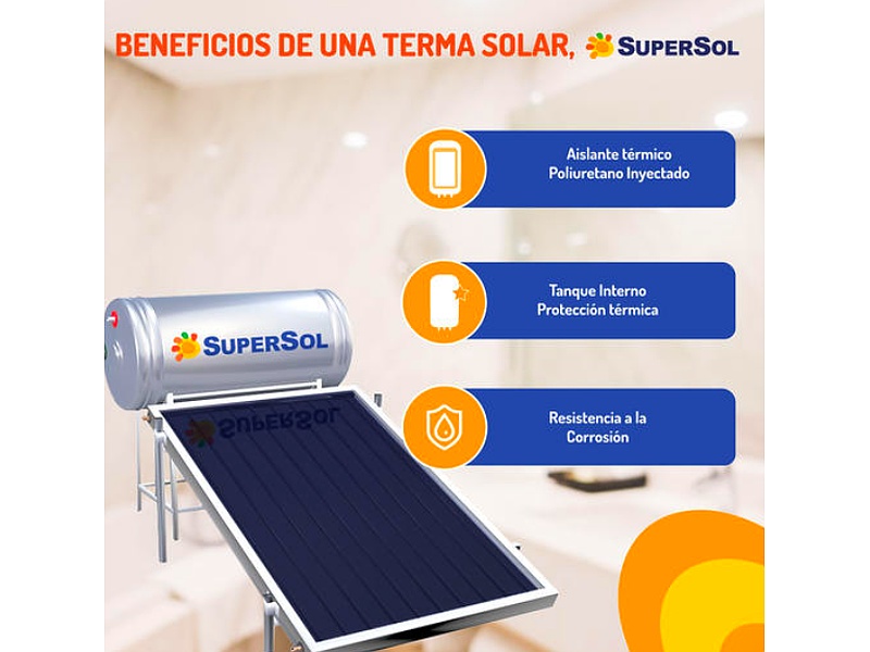 Terma solar placa alemán 180 L-Perú