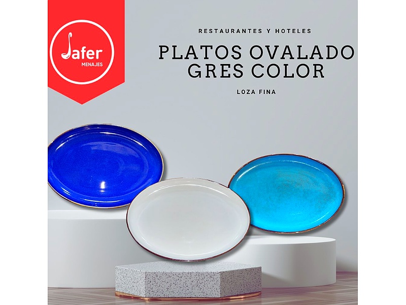 Plato ovalado Gres 32cm-Perú