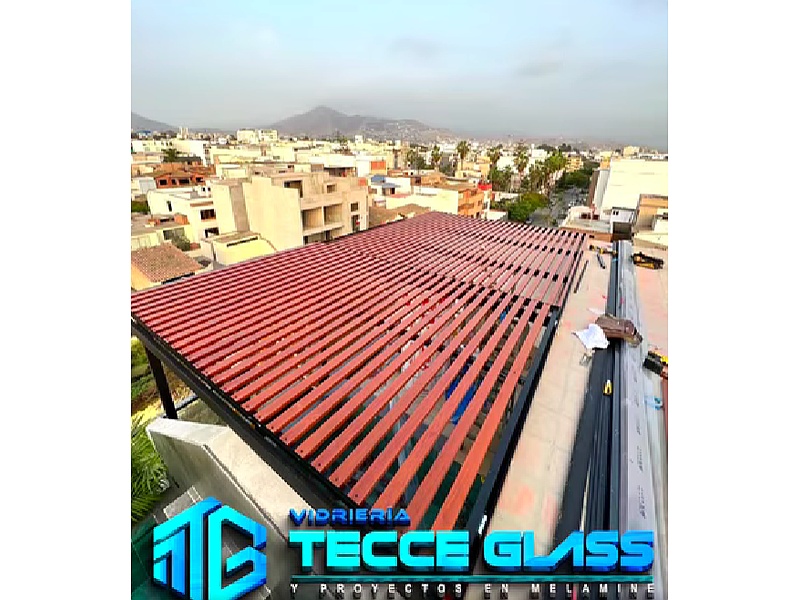 Pergola de Madera Perú Vidrieria Tecce Glass 