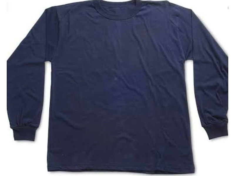 POLO MANGA LARGA AZUL 30/1 PERU