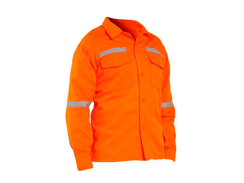 CAMISA MANGA LARGA DRILL NARANJA PERU