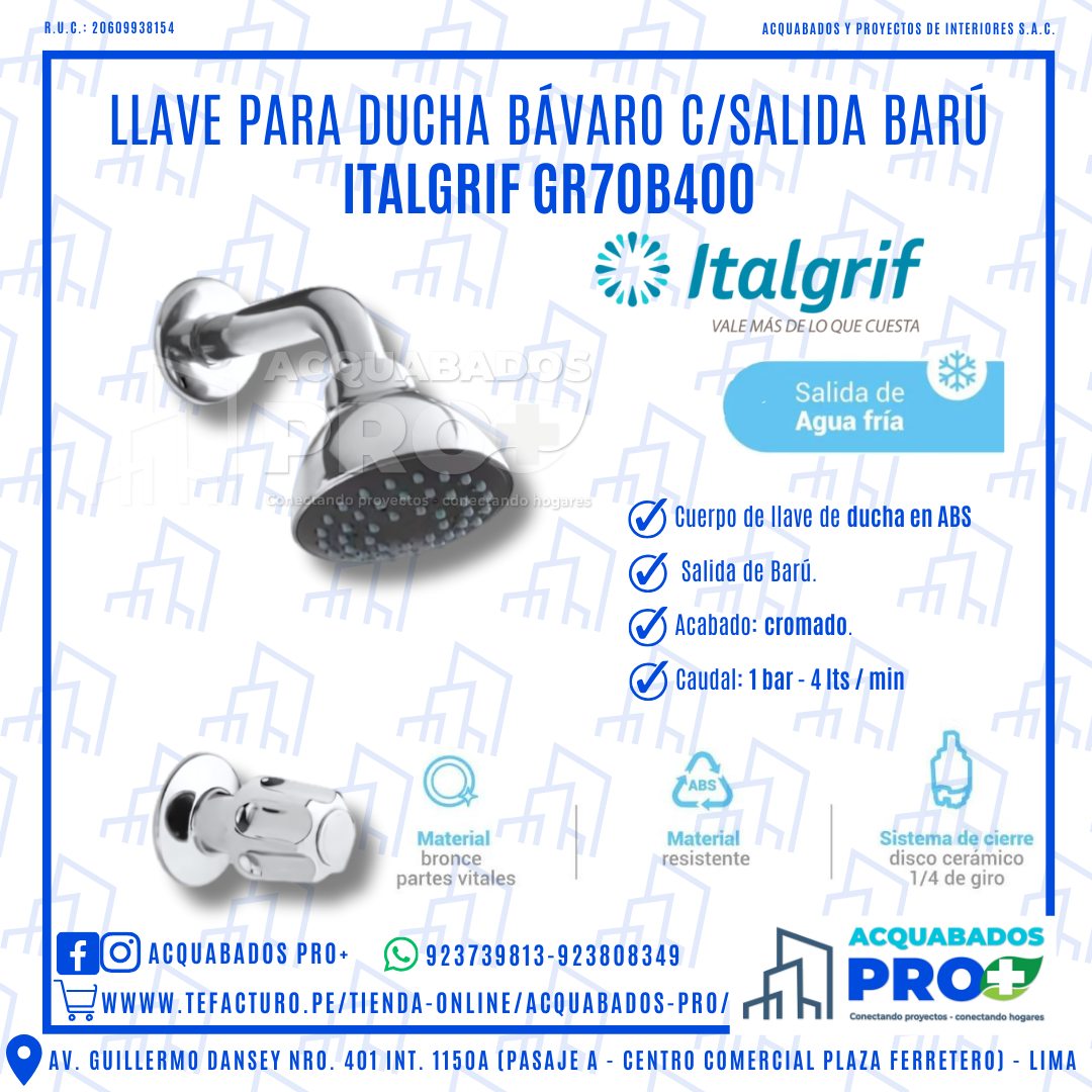 Llave para duchas bávaro