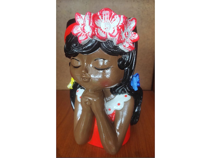 JARRON CERAMICA MUÑECA NEGRA Perú