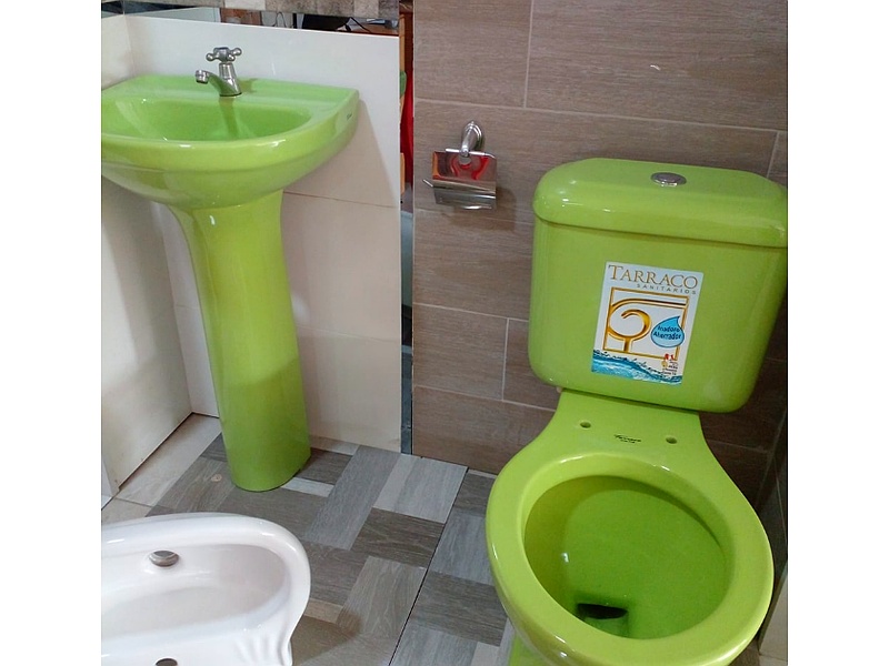 Inodoro - Lavamanos Verde Perú