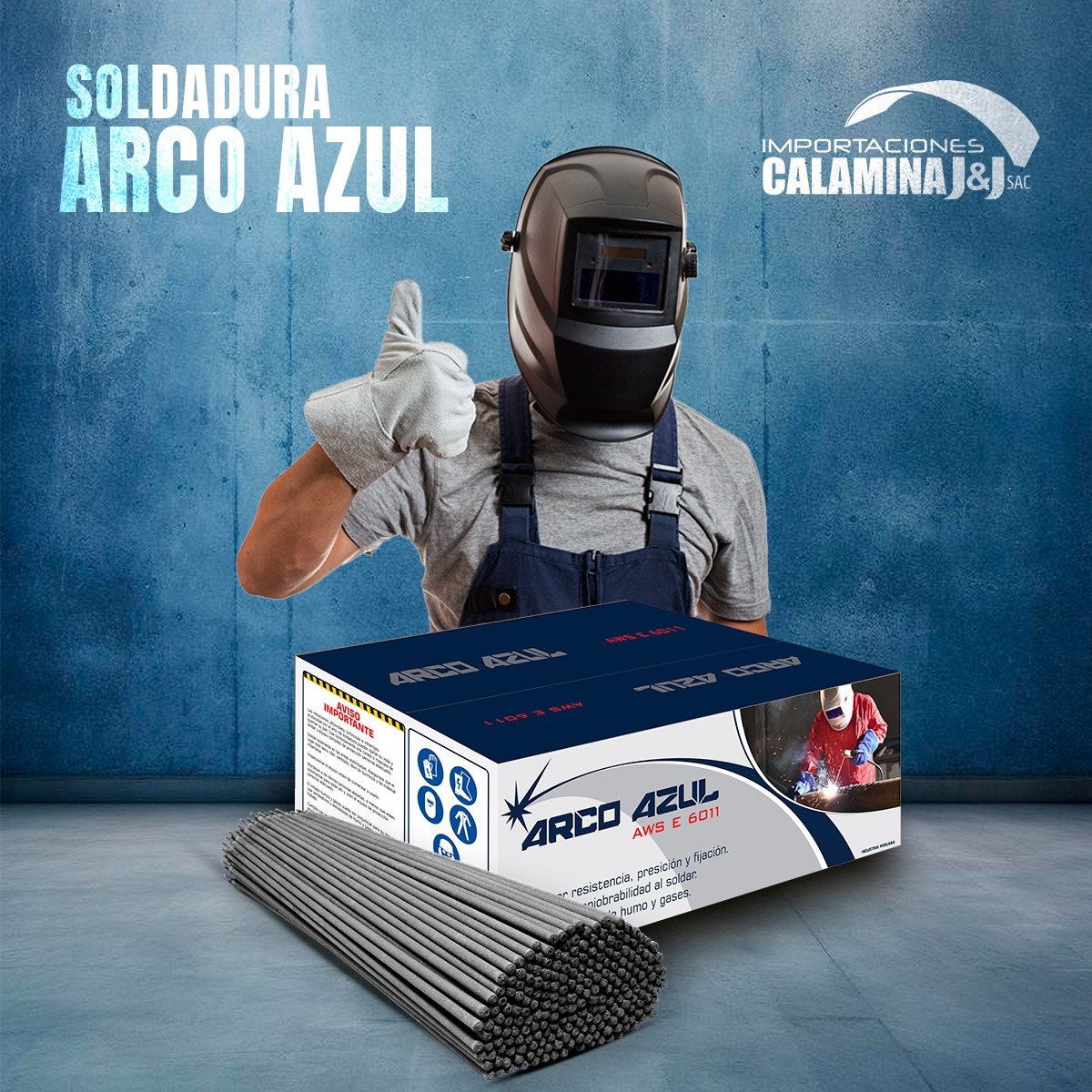 Soldadura arco azul