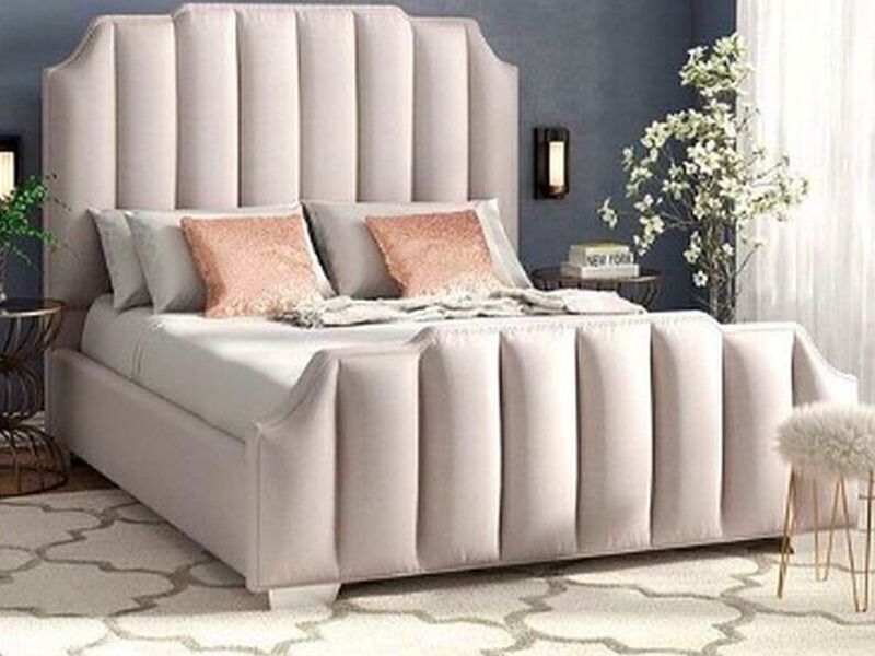 Cama Rayas Tapizado
