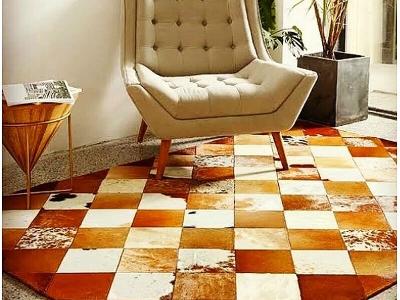  Alfombra de piel de vacuno con diseño Perú