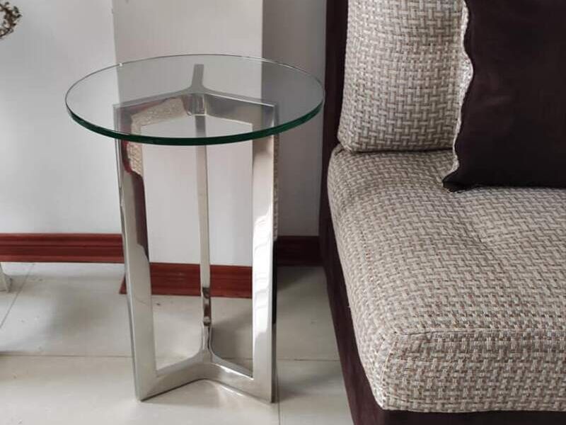 Mesa de Esquina de Cristal Peru
