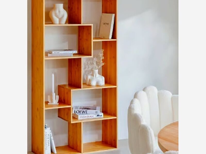 Aparador libros madera clara Perú