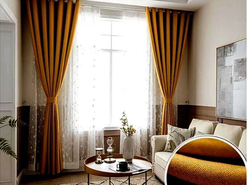 Cortina Ripplefold mostaza Peru