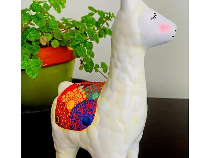 Adorno ceramica alpaca Perú